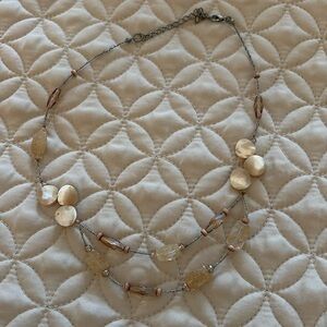 Beige/White Beaded Necklace